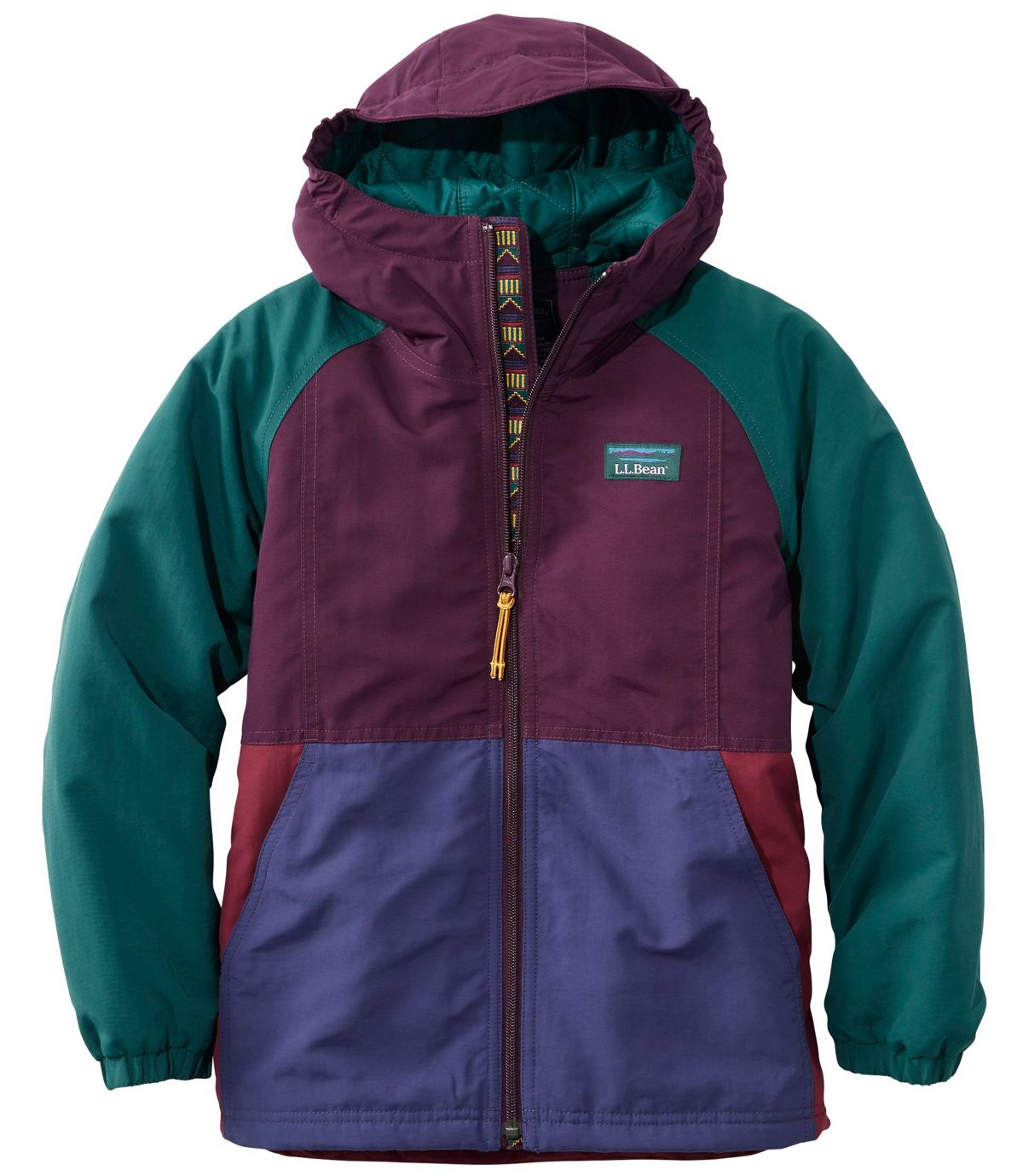 L.L.Bean Kids' Mountain Classic Insulated Jacket, Colorblock