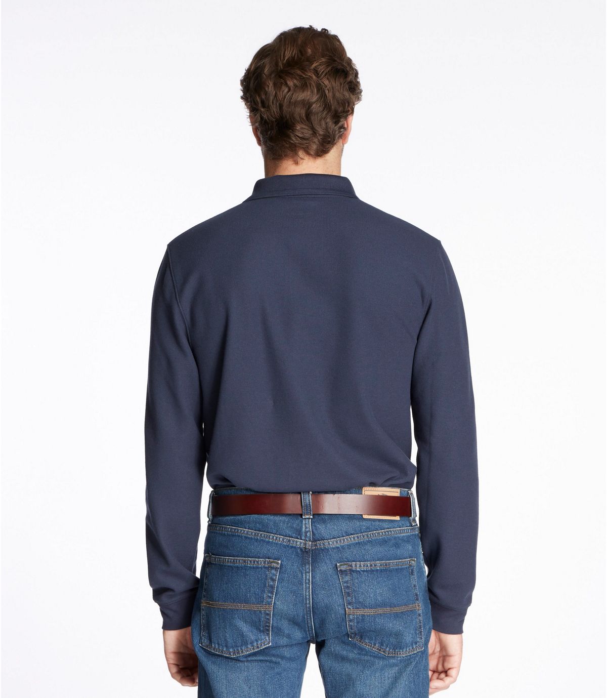 L.L.Bean Men's Premium Double L® Polo, Long-Sleeve Without Pocket