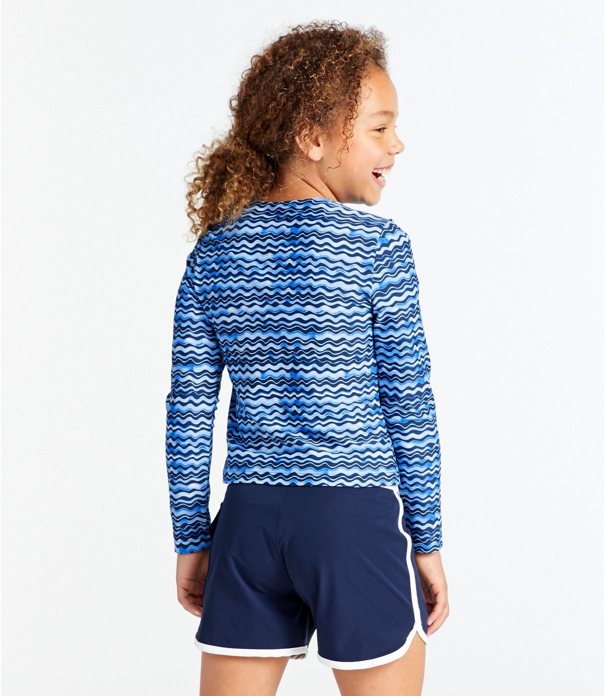L.L.Bean Girls' Sun-and-Surf Shirt, Long-Sleeve Print