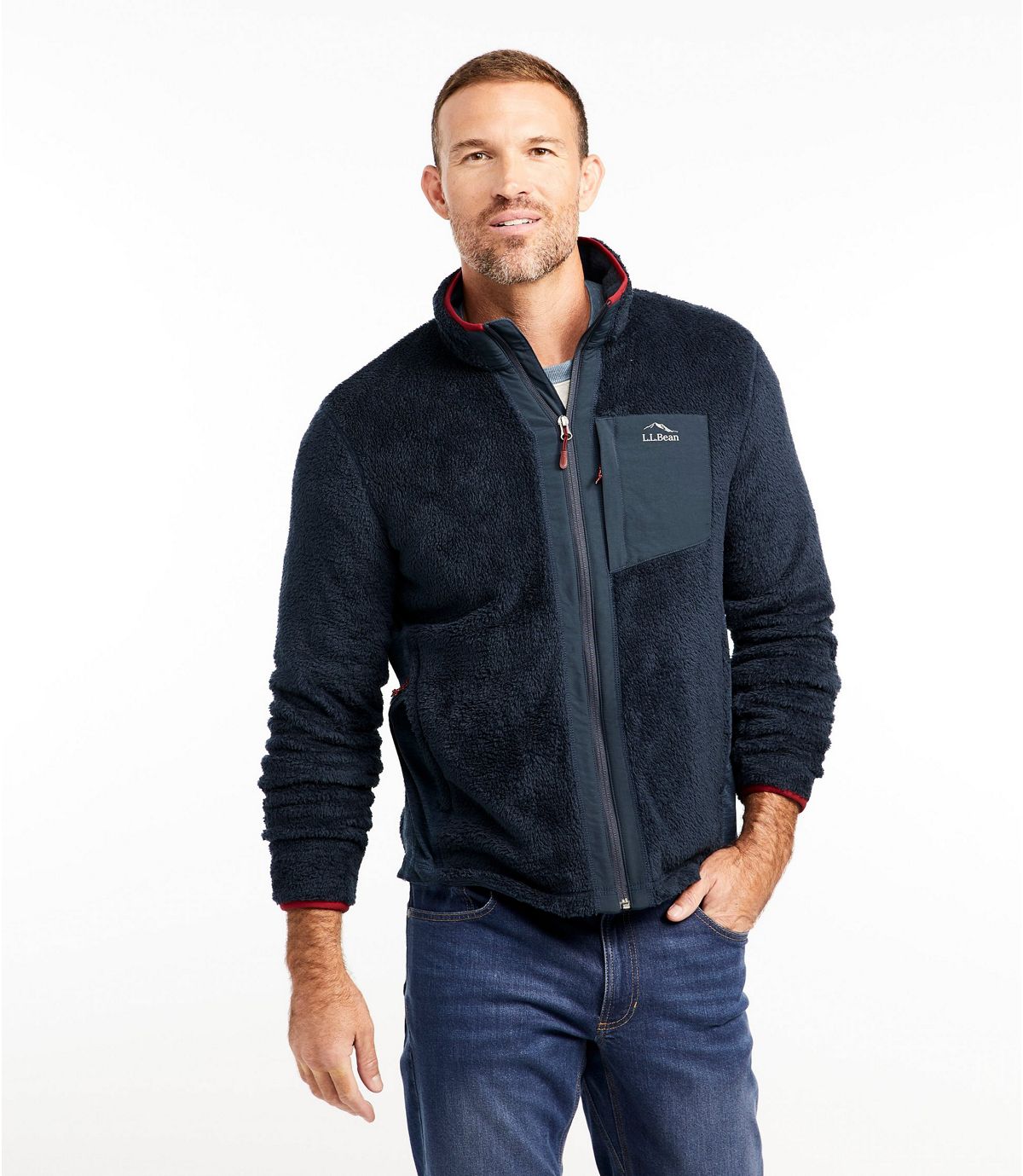 L.L.Bean Men's Adventure Hybrid Fleece Full-Zip Jacket
