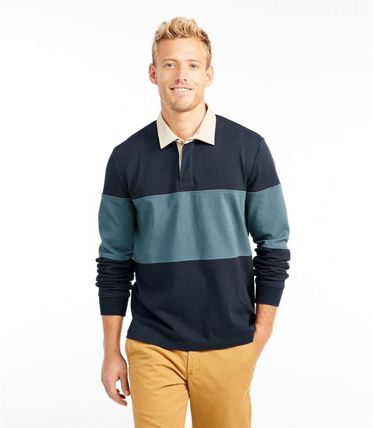 L.L.Bean Men's Signature Classic Rugby, Long-Sleeve Stripe