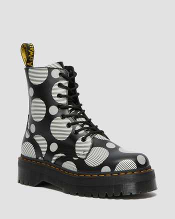 Jadon Polka Dot Smooth Leather Platform Boots,MEN'S PLATFORMS,no.444