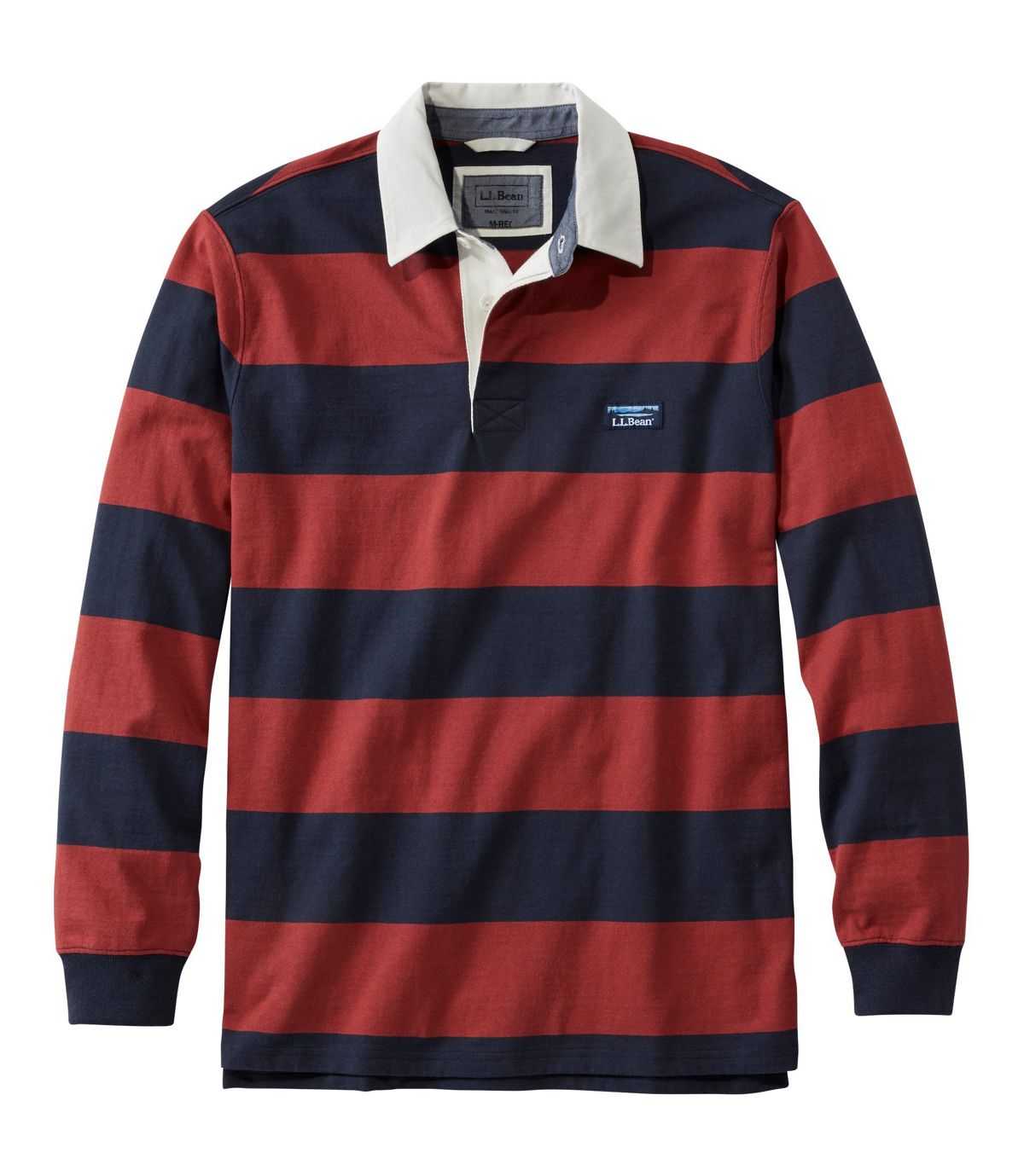 L.L.Bean Men's Lakewashed® Rugby, Traditional Fit Long-Sleeve Stripe