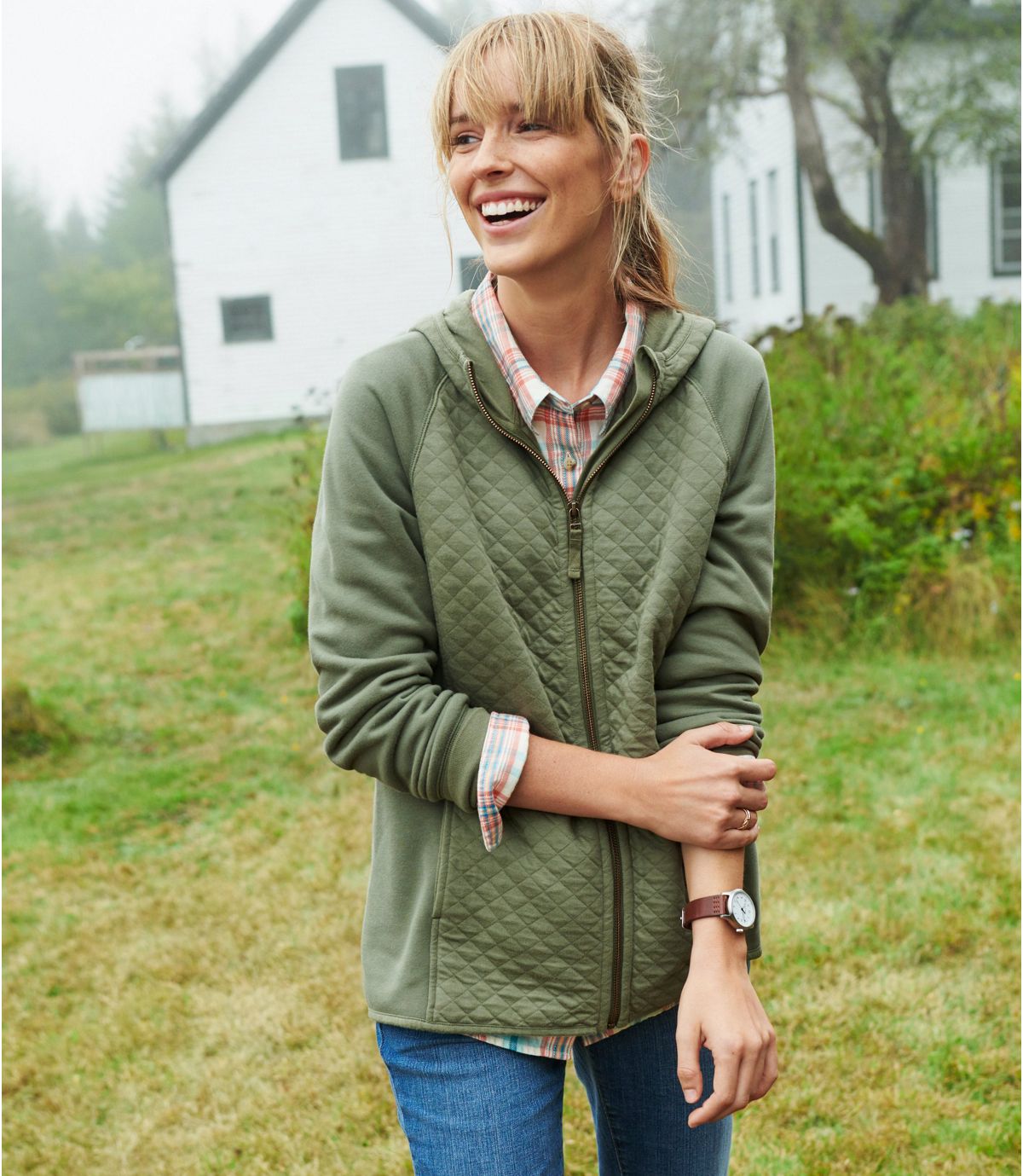 L.L.Bean Women's Quilted Full-Zip Jacket, Hooded