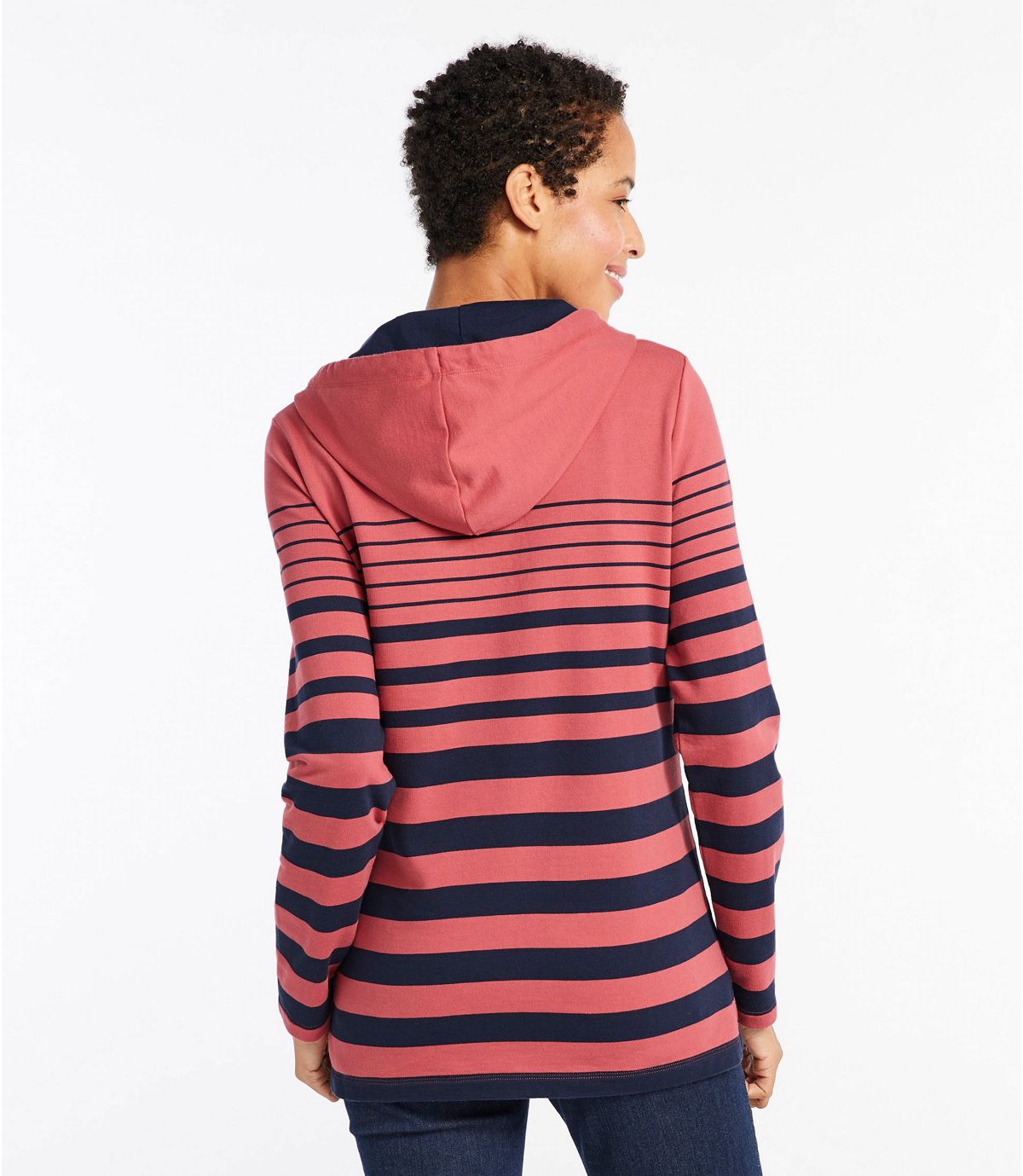 L.L.Bean Women's Soft Cotton Rugby, Hoodie Pullover Stripe