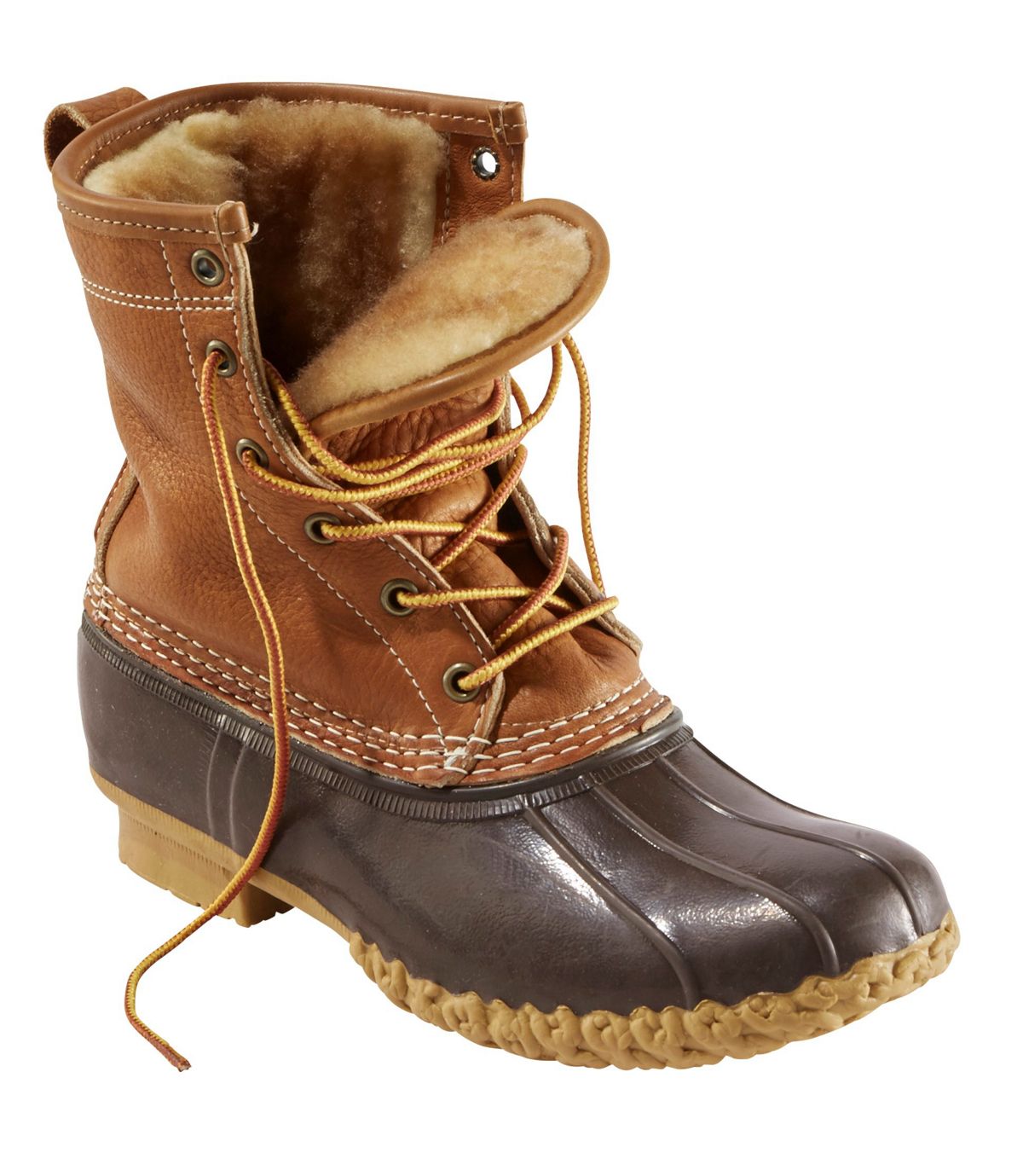 L.L.Bean Bean Boots by L.L.Bean®, 8" Tumbled-Leather Shearling-Lined