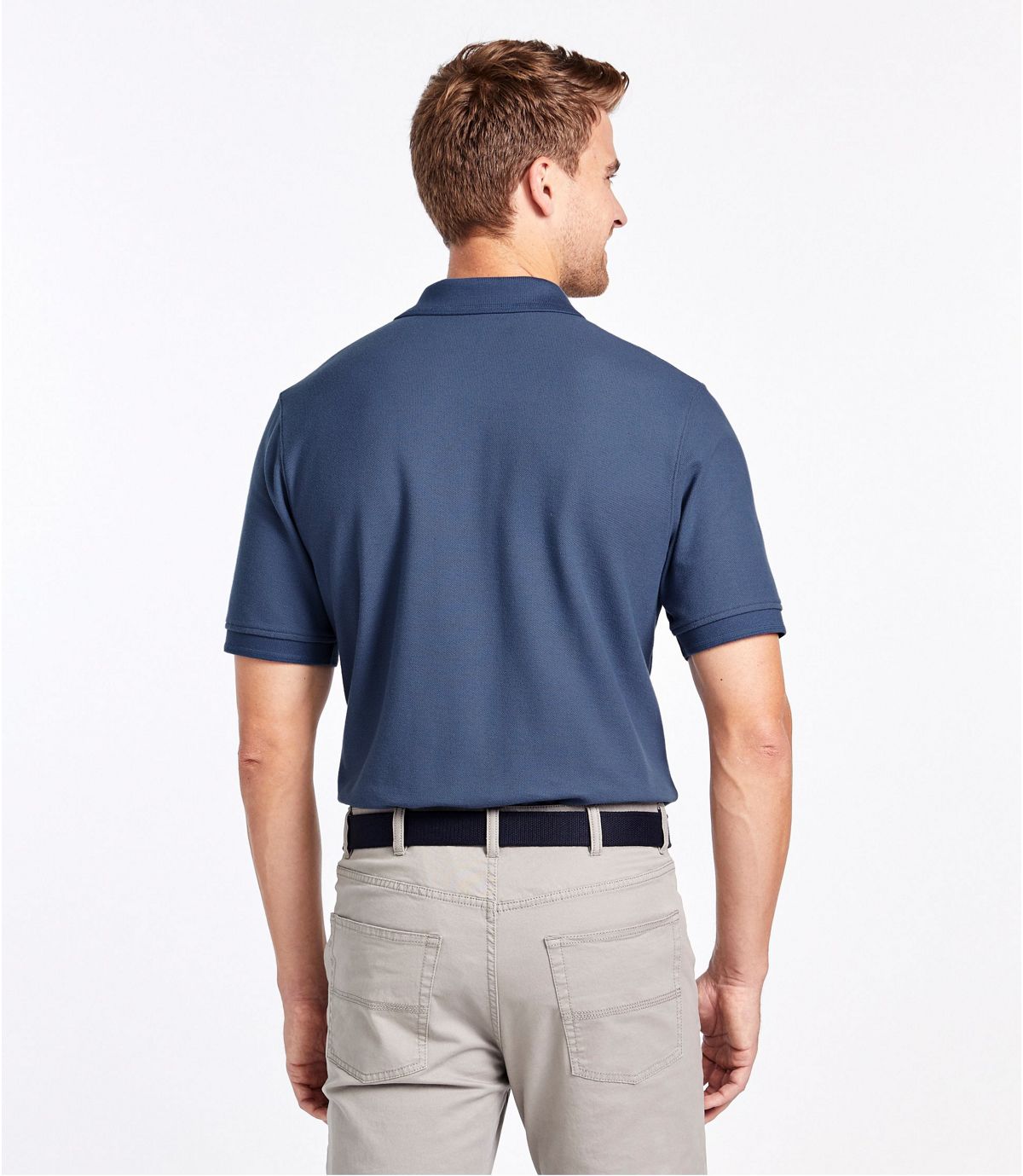 L.L.Bean Men's Premium Double L® Polo, Short-Sleeve Without Pocket, Traditional Fit