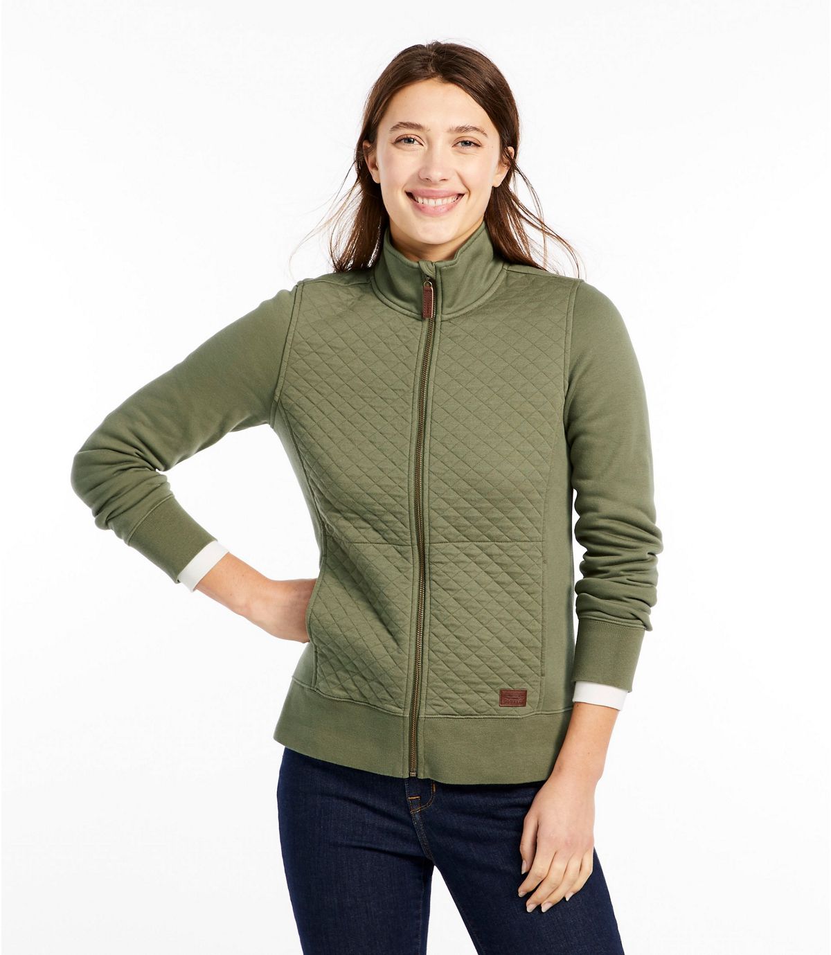 L.L.Bean Women's Quilted Full-Zip Sweatshirt