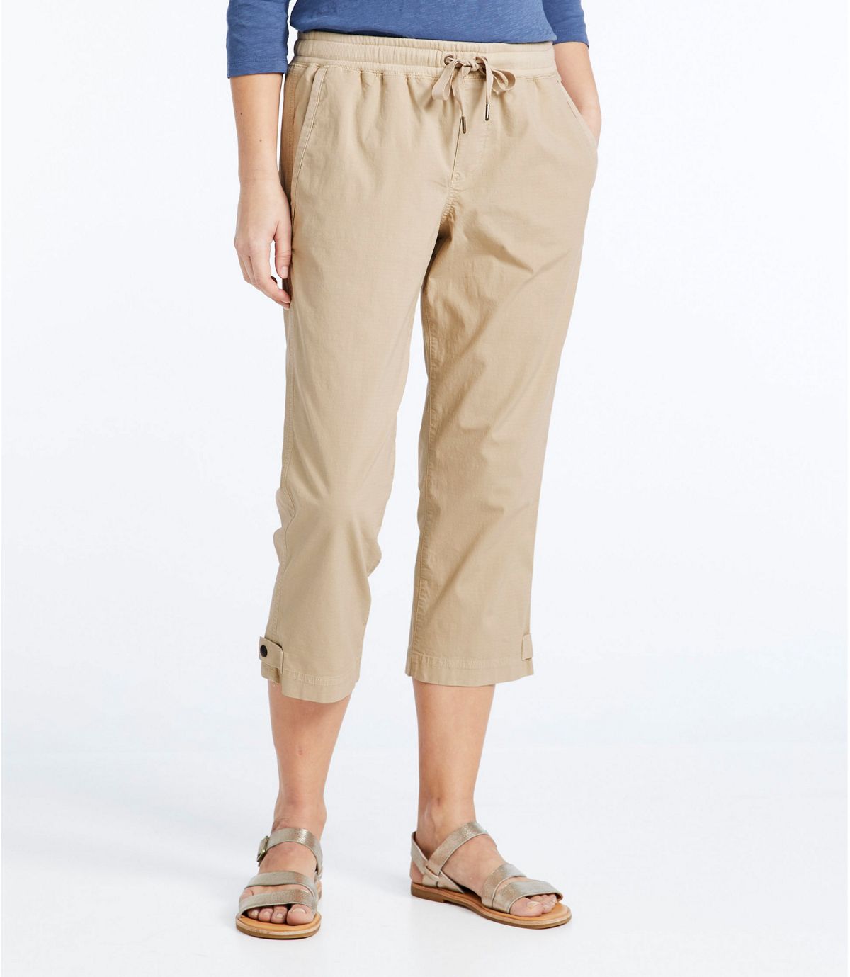 L.L.Bean Women's Stretch Ripstop Pull-On Capri Pants