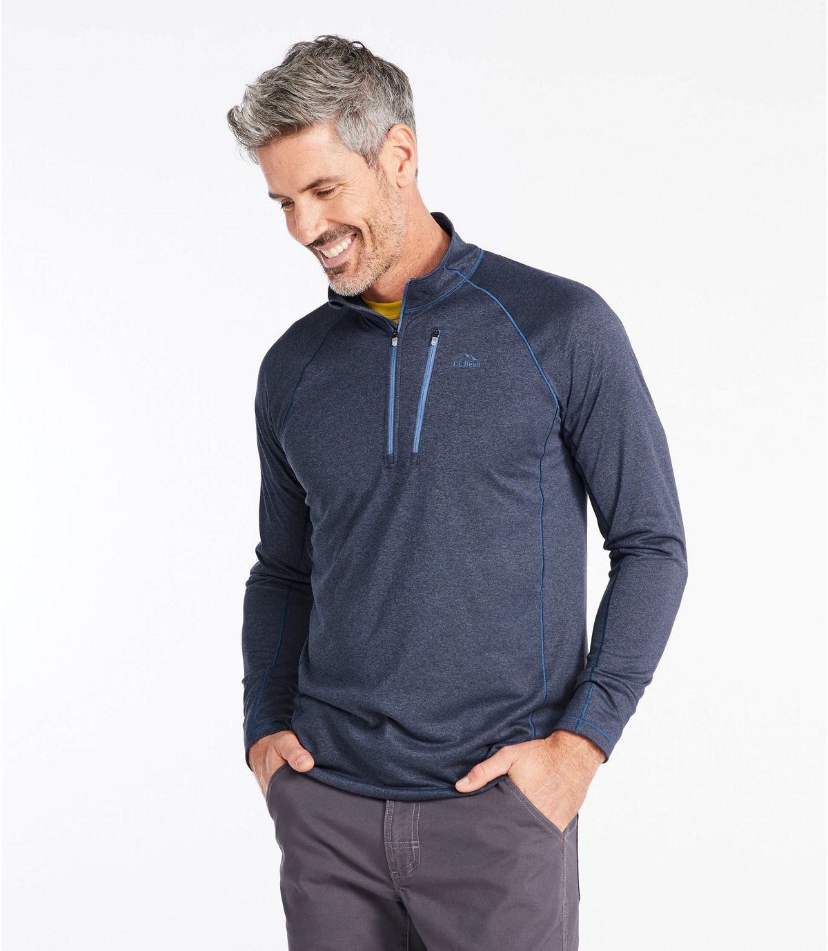 L.L.Bean Men's Bean's Quick Dry Trail Tee 1/4 Zip