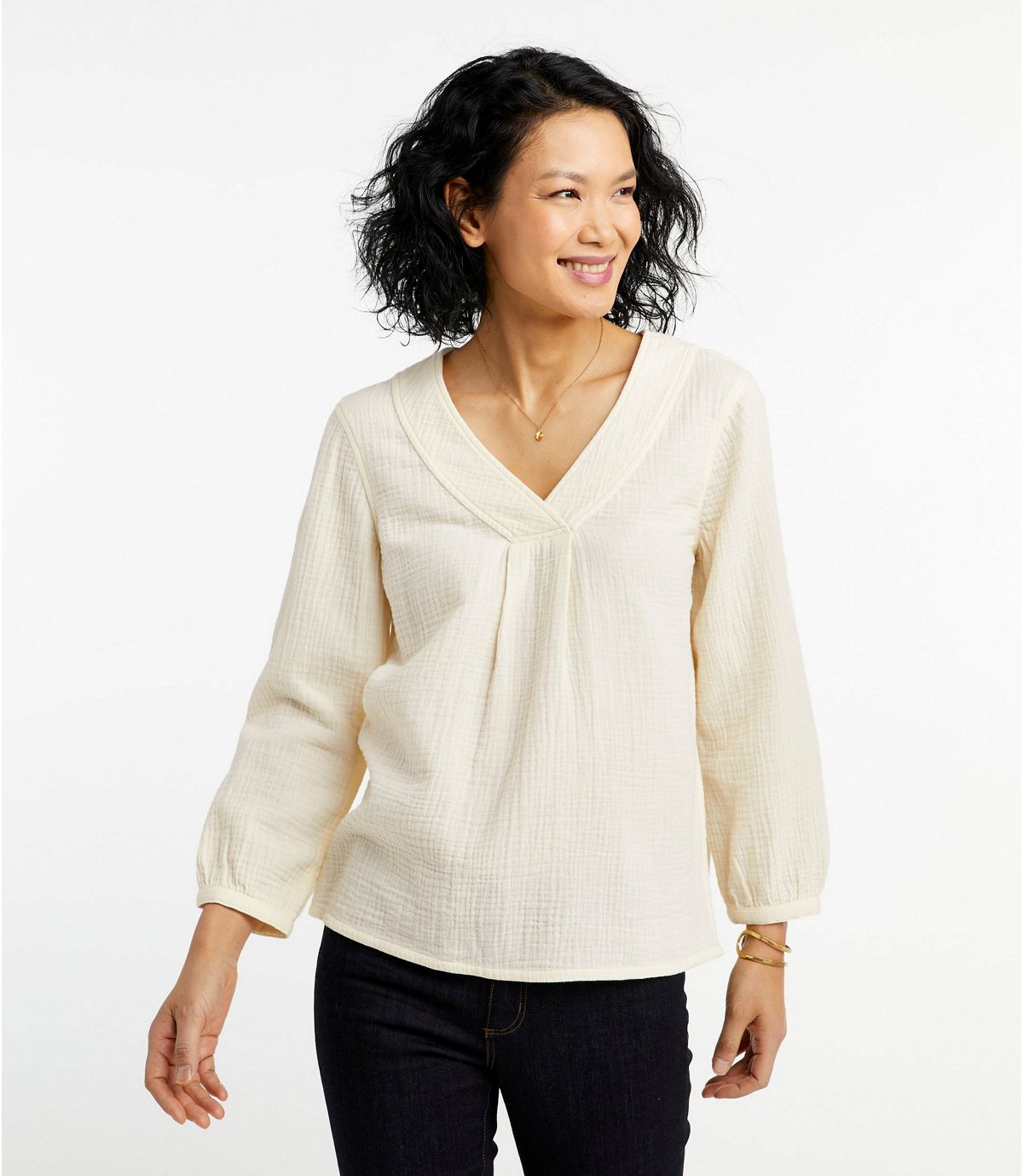L.L.Bean Women's Signature Gauzy Textured Shirt