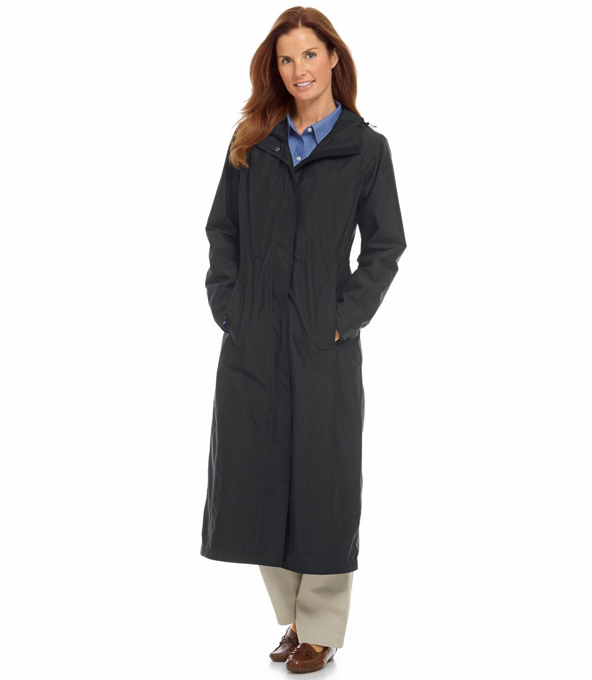 L.L.Bean Women's H2OFF Raincoat, Mesh-Lined Long