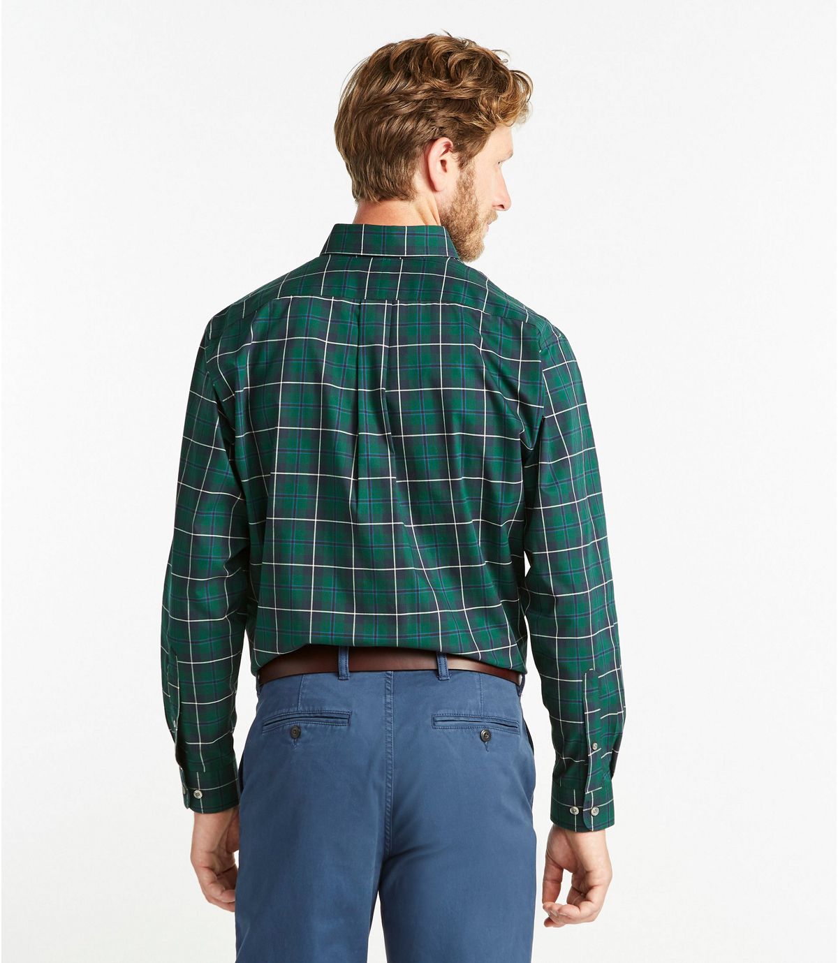 L.L.Bean Men's Wrinkle-Free Mini-Tartan Shirt, Traditional Fit