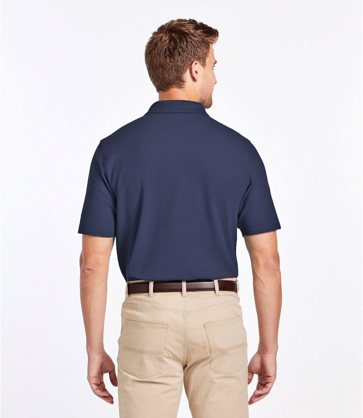 L.L.Bean Men's Premium Double L® Polo, Hemmed Short-Sleeve with Pocket