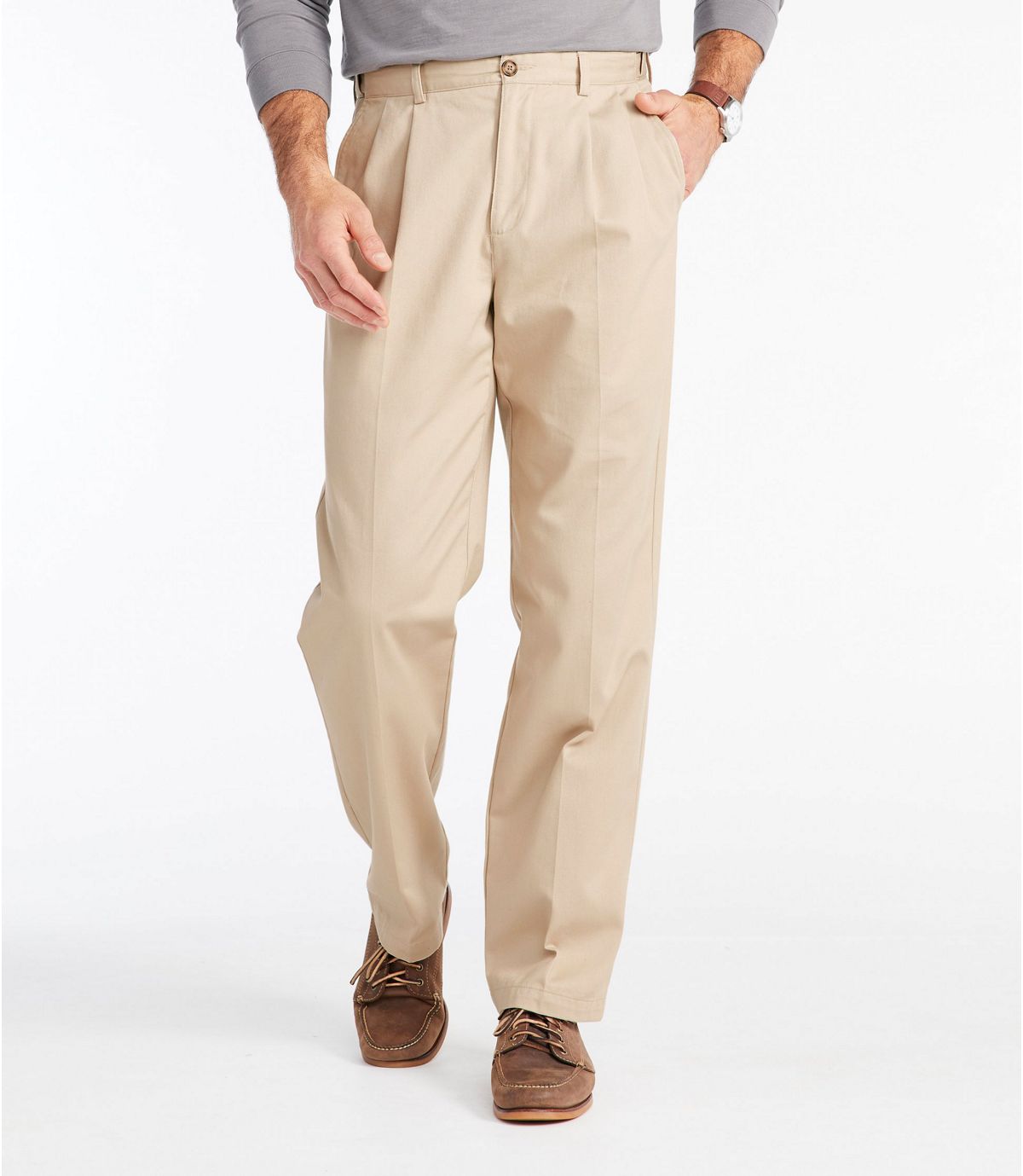 L.L.Bean Men's Wrinkle-Free Double L® Chinos, Natural Fit Hidden Comfort Pleated