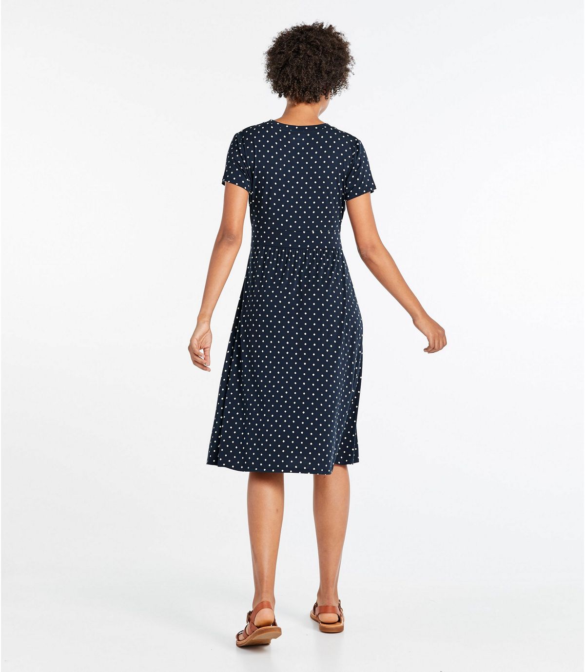L.L.Bean Women's Summer Knit Dress, Short-Sleeve Print