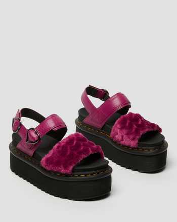Voss Fluffy Faux Fur Platform Sandals,WOMEN'S PLATFORMS,no.96