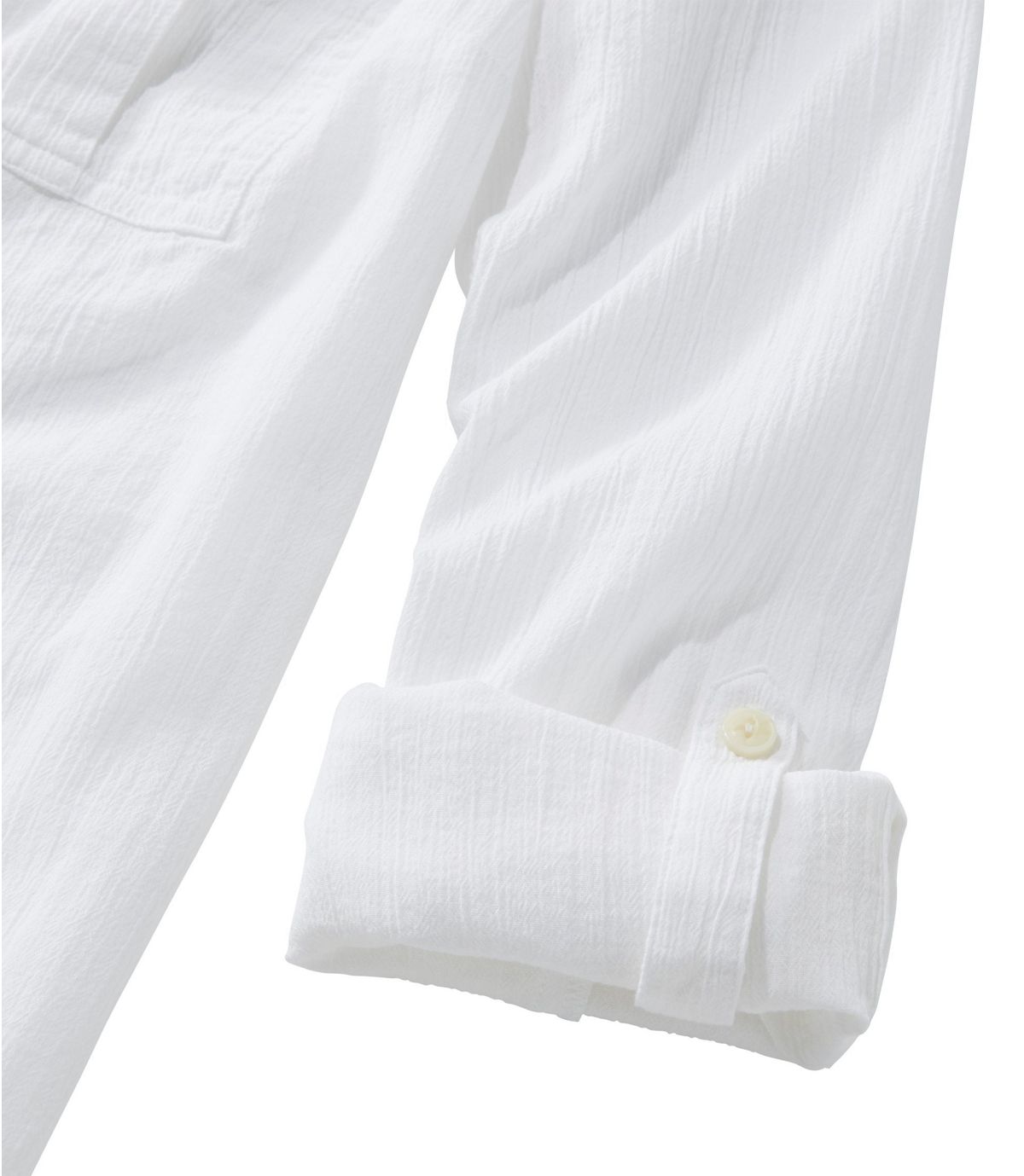 L.L.Bean Women's Soft Cotton Crinkle Shirt, Roll-Tab