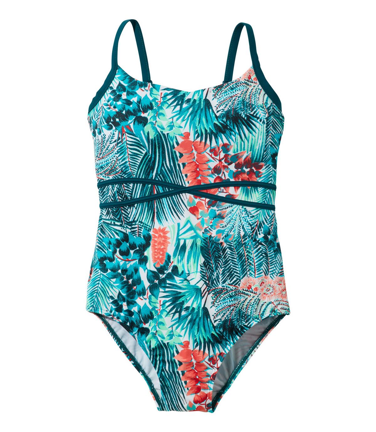 L.L.Bean Saltwater Essentials Swimwear, Scoopneck Tanksuit, Print