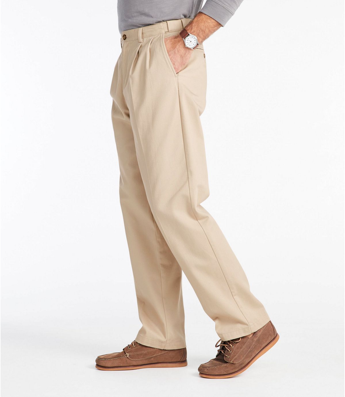 L.L.Bean Men's Wrinkle-Free Double L® Chinos, Natural Fit Hidden Comfort Pleated