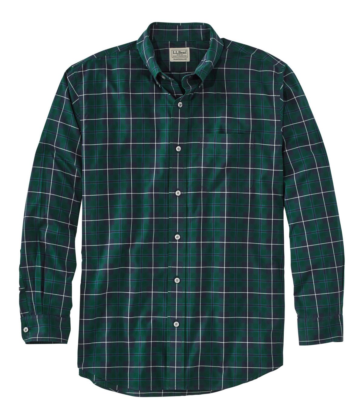 L.L.Bean Men's Wrinkle-Free Mini-Tartan Shirt, Traditional Fit