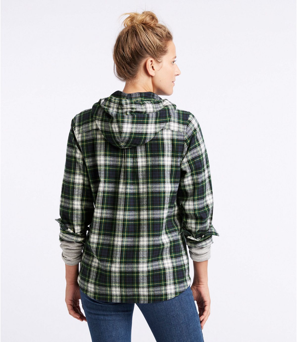 L.L.Bean Women's Scotch Plaid Flannel Shirt, Relaxed Zip Hoodie