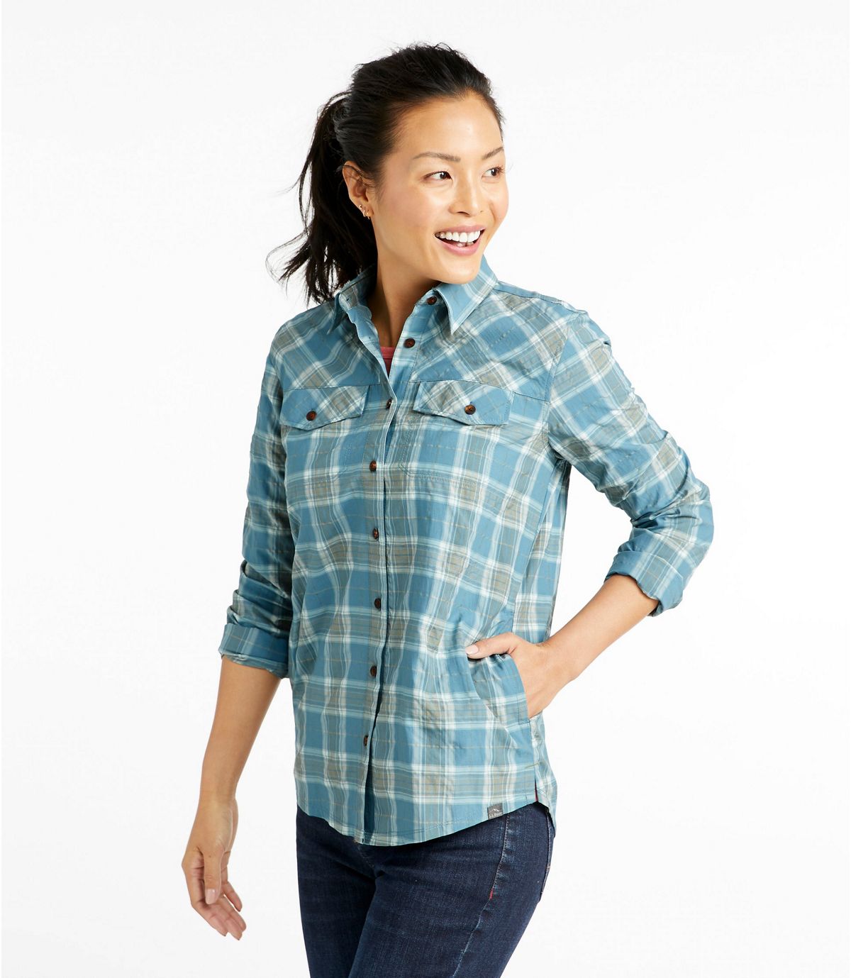 L.L.Bean Women's On the Trail UPF Shirt with No Fly Zone