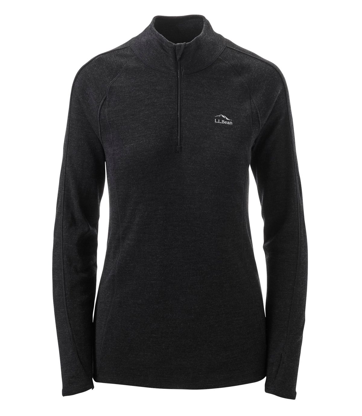 L.L.Bean Women's Cresta Wool Midweight 250 Base Layer, Quarter-Zip