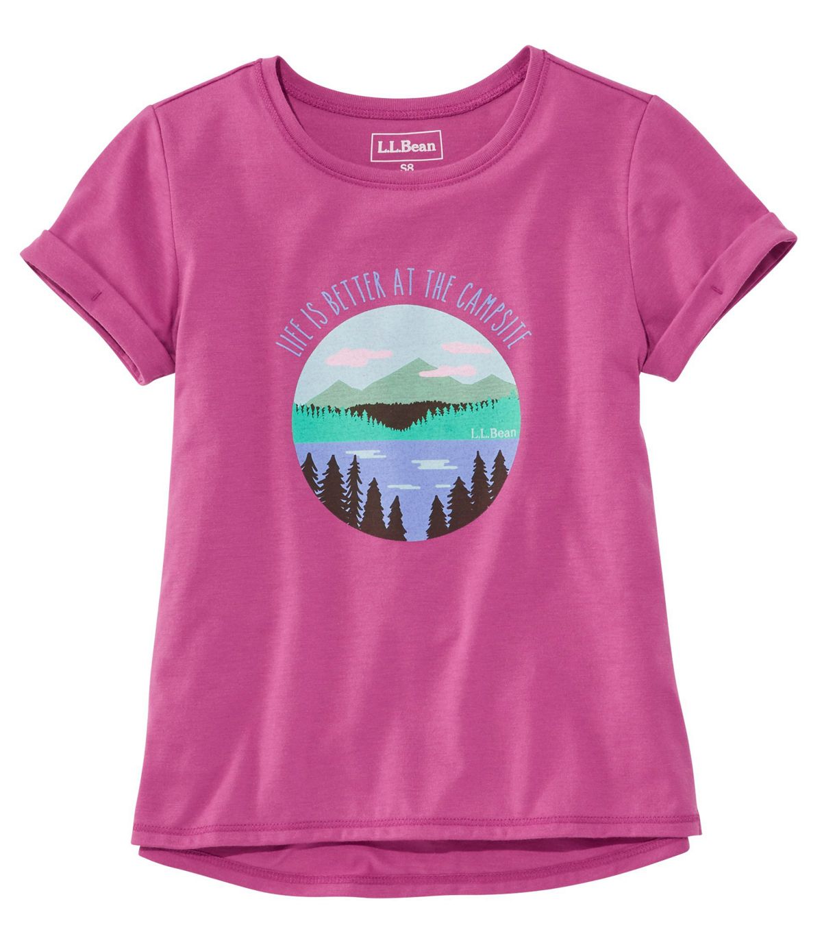 L.L.Bean Girls' Pathfinder Tee, Short Sleeve, Graphic