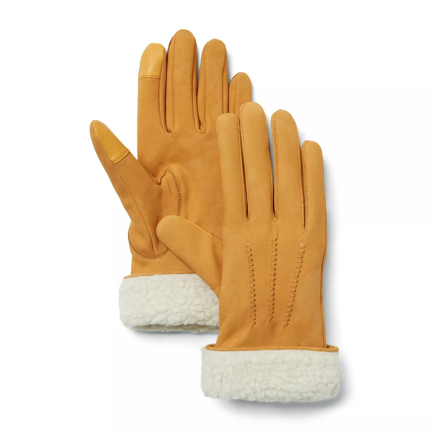 Women's Leather Gloves with Fleece Cuffs