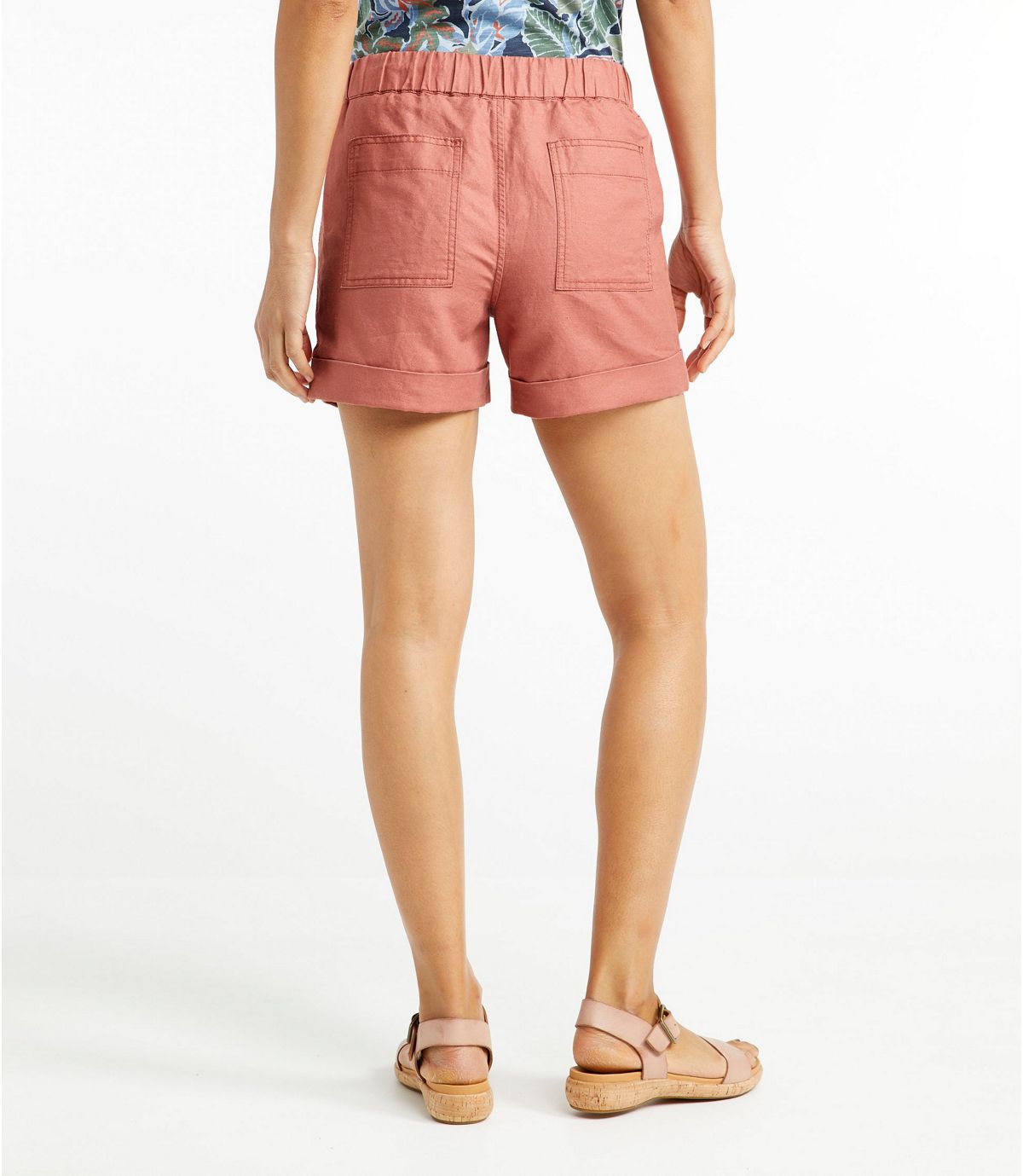 L.L.Bean Women's Signature Linen Cotton Pull On Shorts