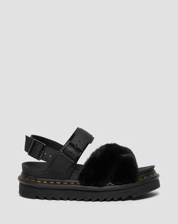 Voss II Fluffy Faux Fur Leather Strap Sandals,WOMEN'S PLATFORMS,no.122