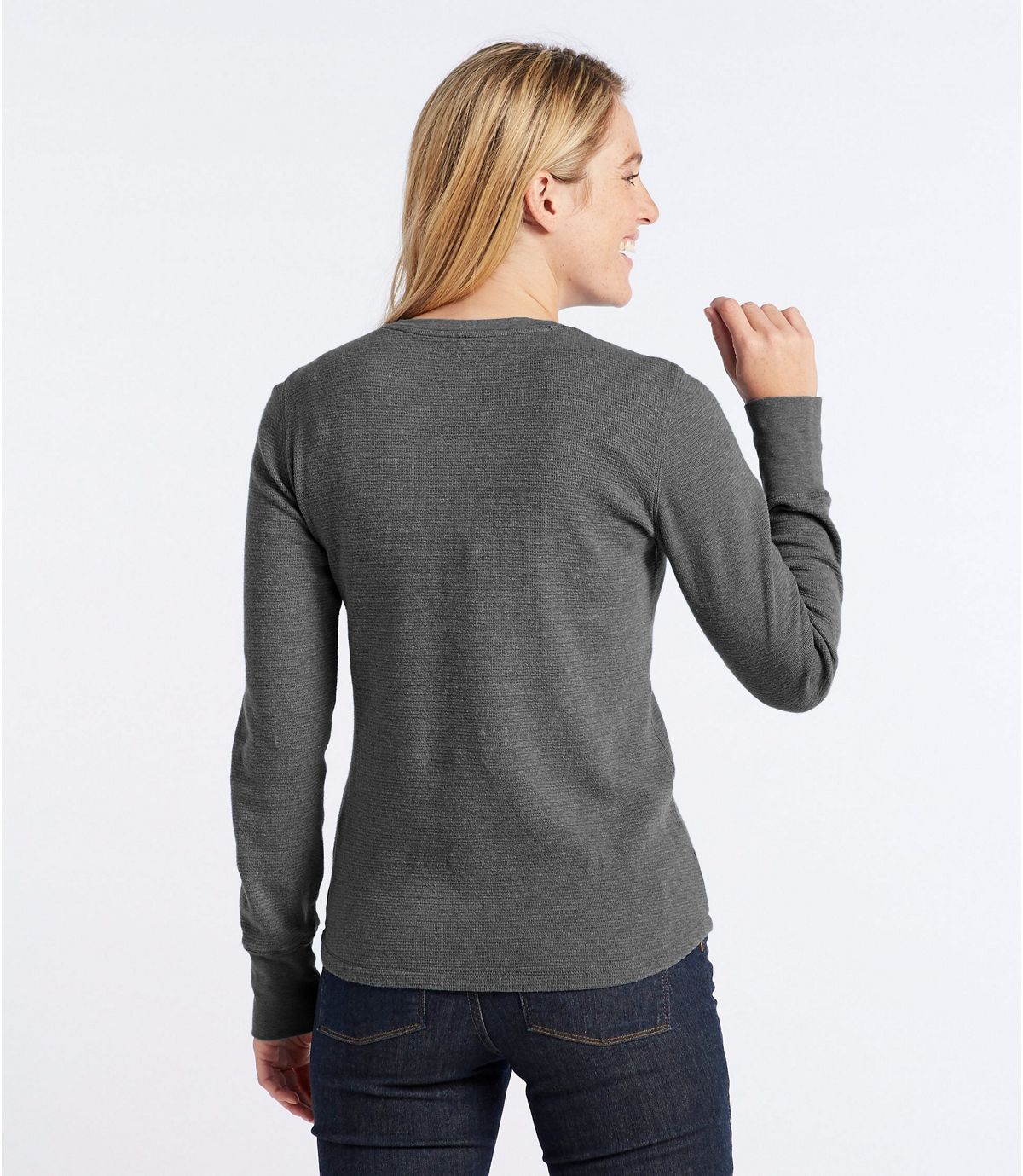 L.L.Bean Women's Waffle-Knit Henley