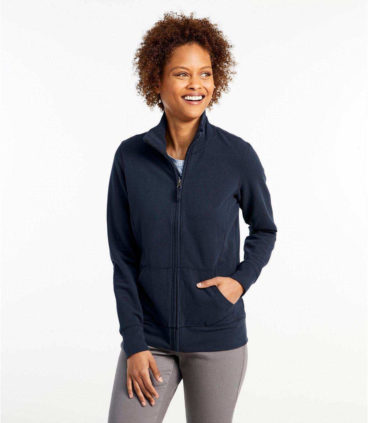 L.L.Bean Women's Ultrasoft Sweats, Full-Zip Mock-Neck Jacket