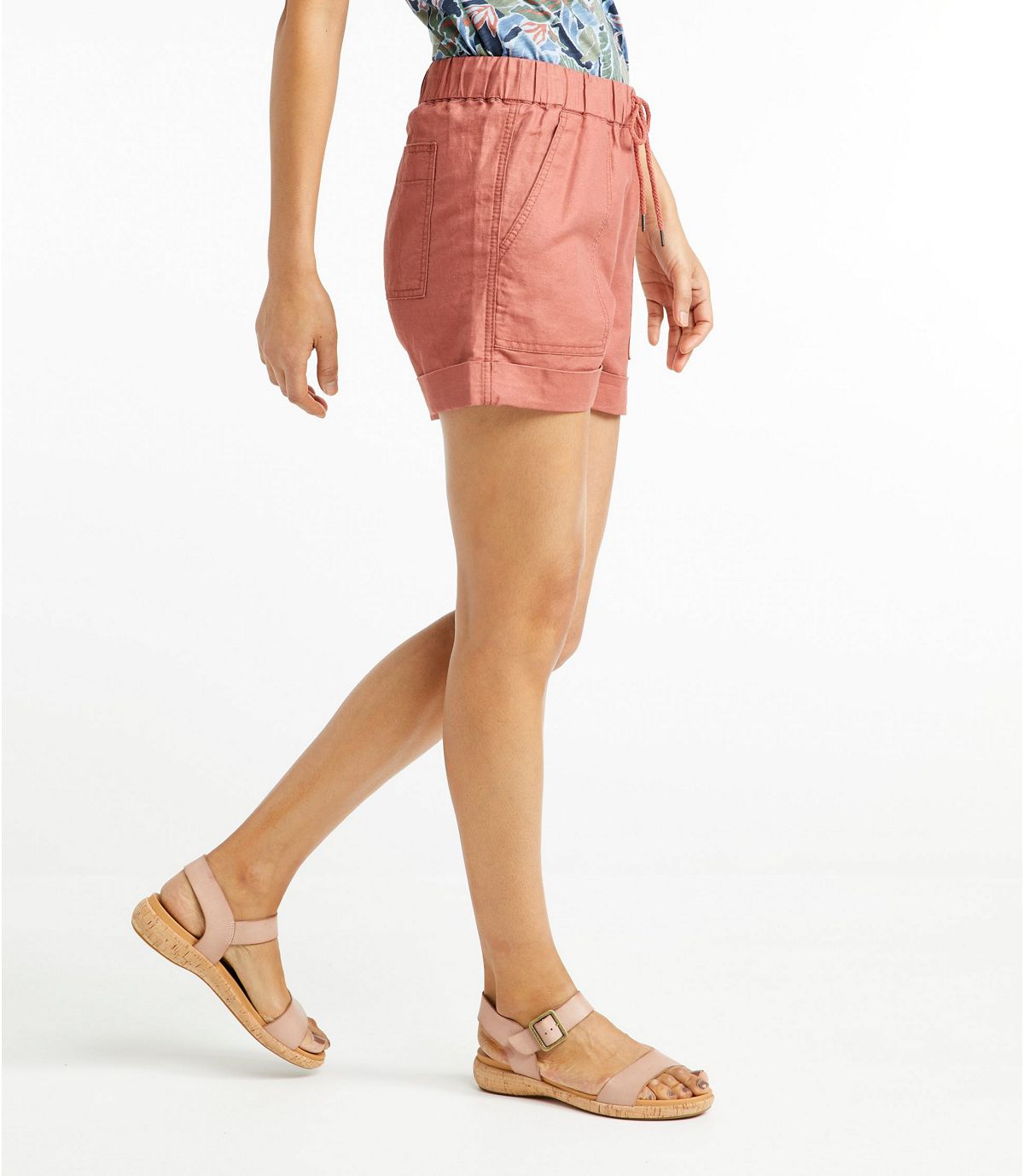 L.L.Bean Women's Signature Linen Cotton Pull On Shorts
