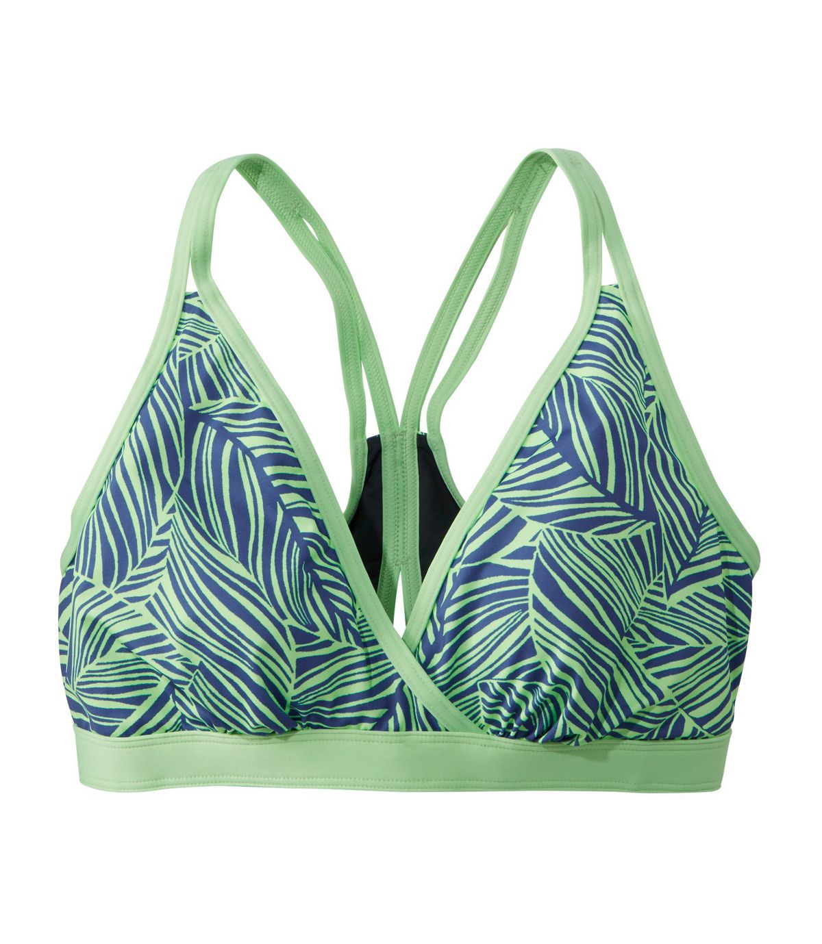 L.L.Bean Women's ReNew Swimwear, V-Neck Bikini Top Print