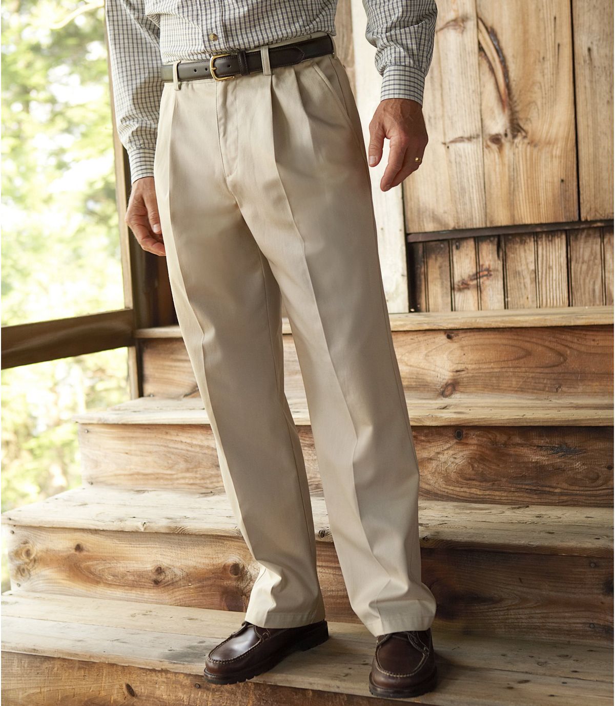 L.L.Bean Men's Wrinkle-Free Double L® Chinos, Natural Fit Hidden Comfort Pleated