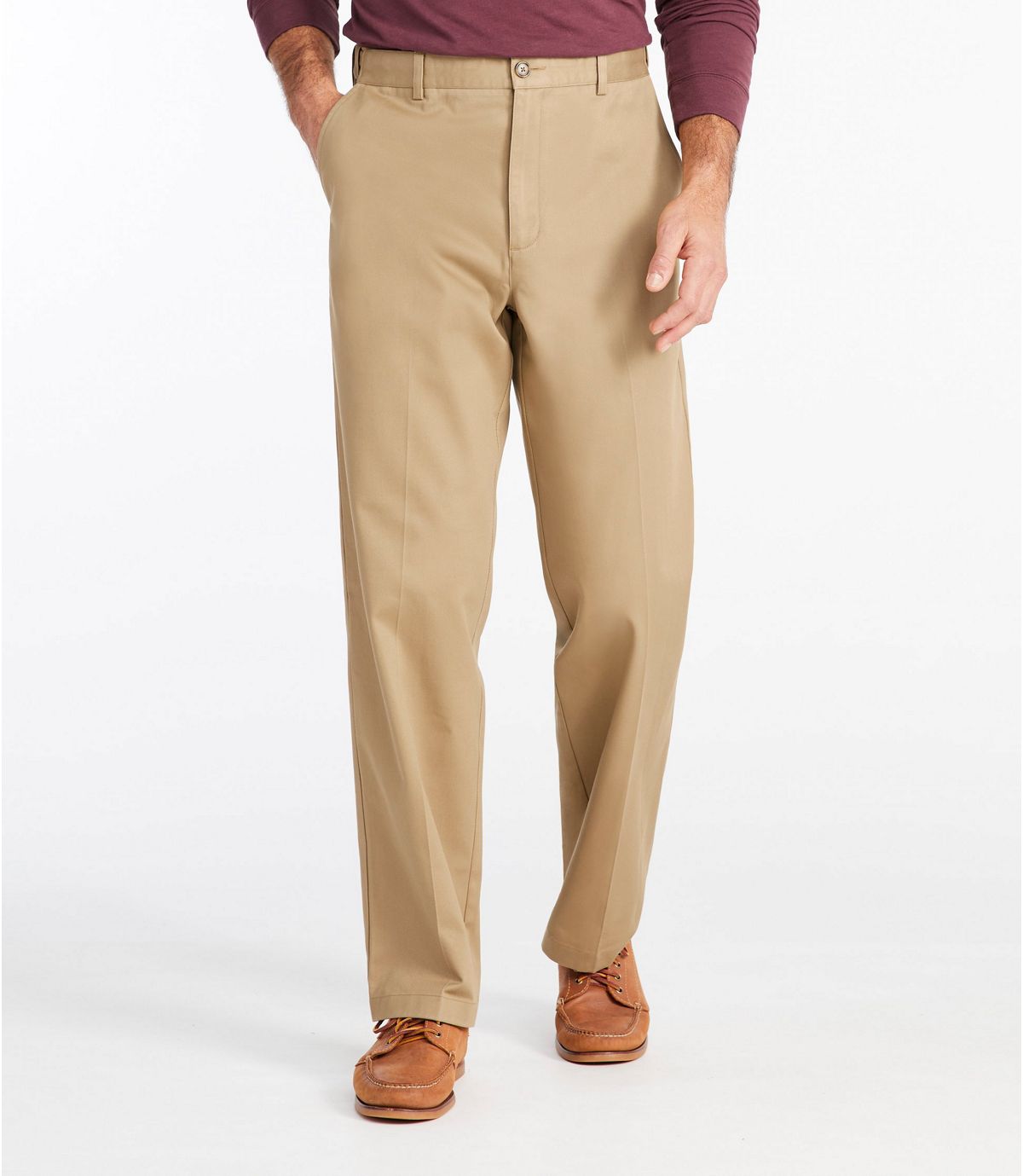 L.L.Bean Men's Wrinkle-Free Double L® Chinos, Natural Fit Hidden Comfort Plain Front