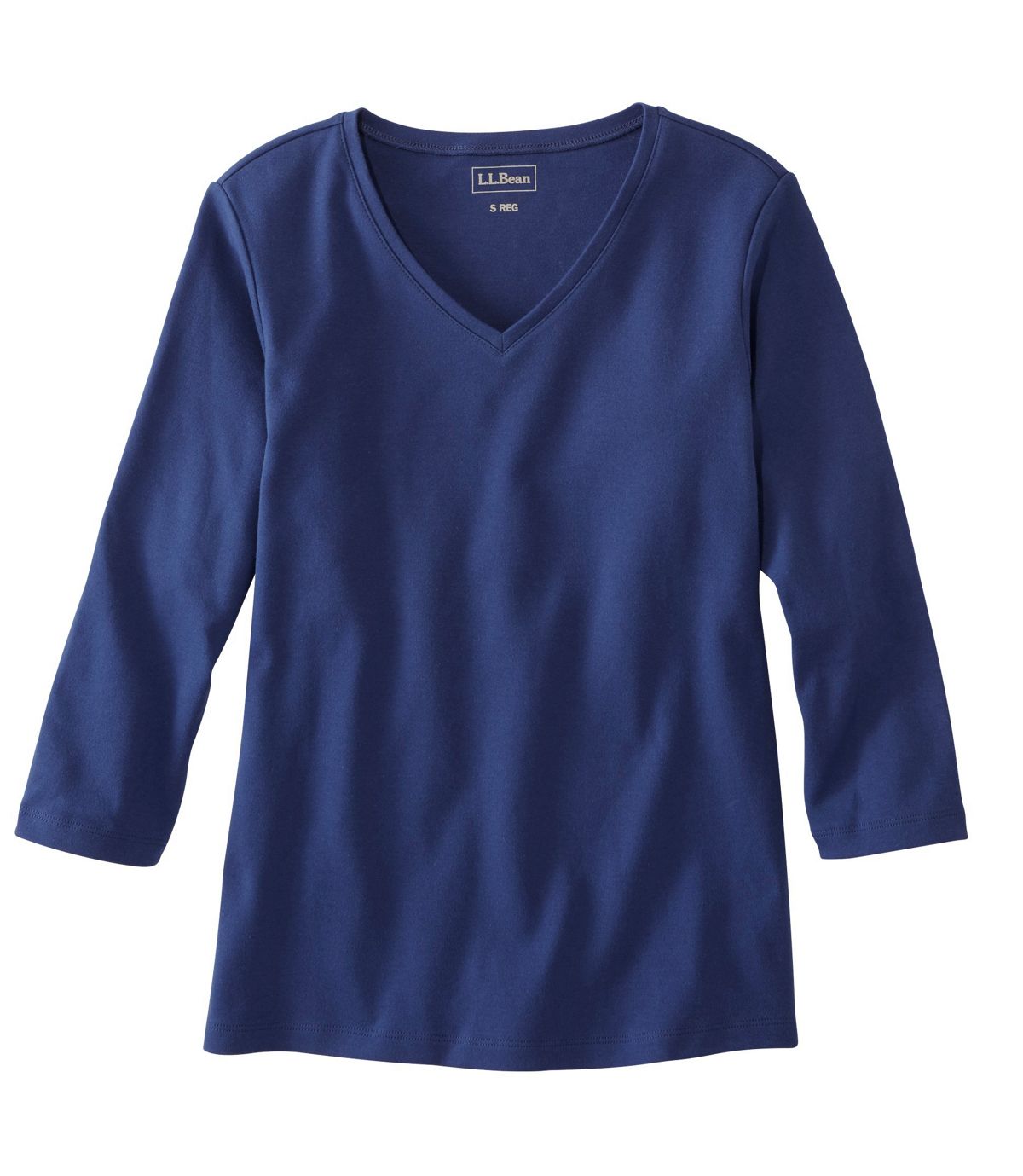 L.L.Bean Women's L.L.Bean V-Neck, Three-Quarter-Sleeve