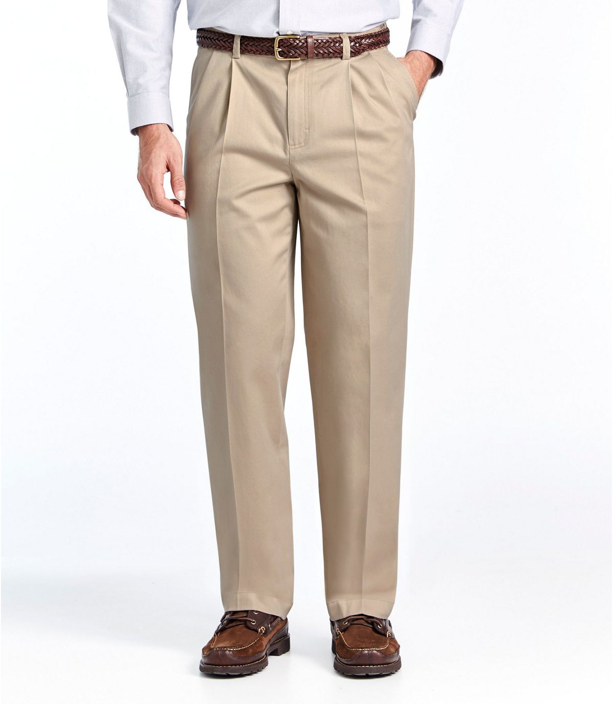 L.L.Bean Men's Wrinkle-Free Dress Chinos, Natural Fit Hidden Comfort Pleated