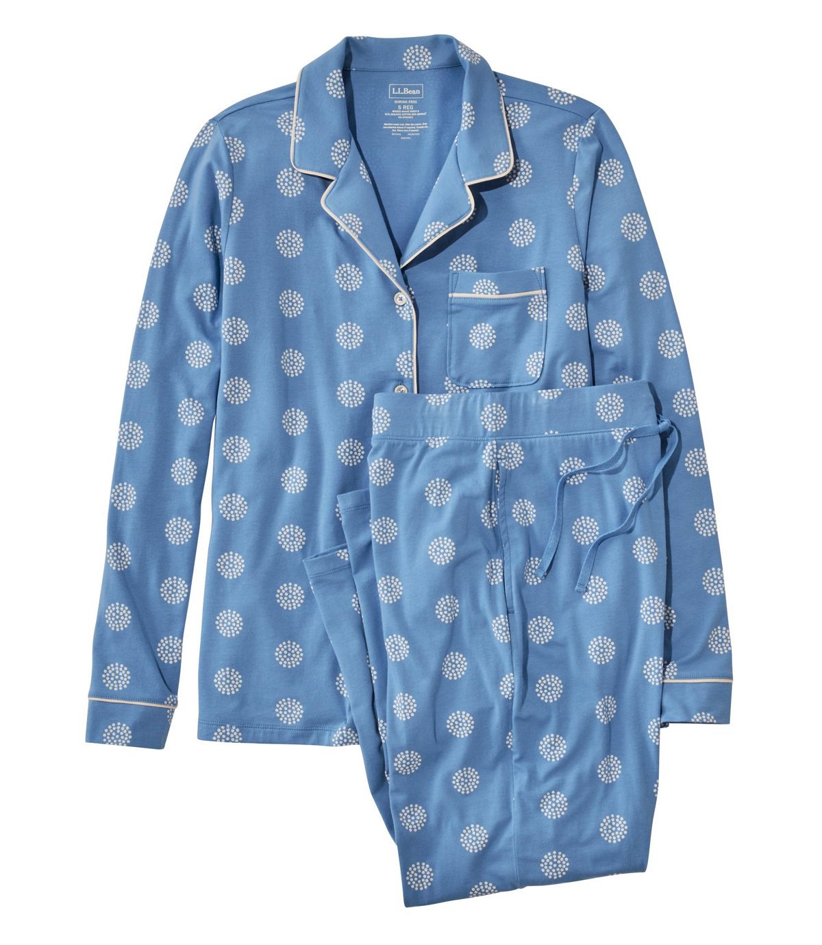 L.L.Bean Women's Organic Supersoft Shrink-Free Pajama Set, Button-Front