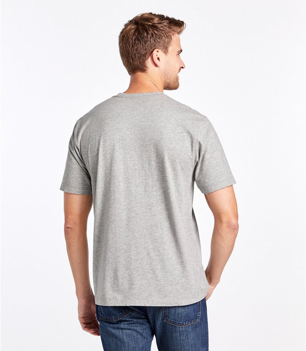 L.L.Bean Men's Carefree Unshrinkable Tee with Pocket, Traditional Fit