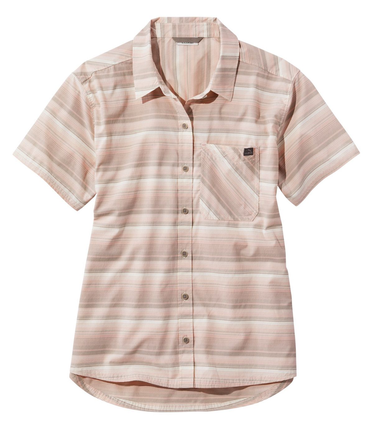 L.L.Bean Women's Beach Cruiser Summer Shirt, Short-Sleeve, Stripe