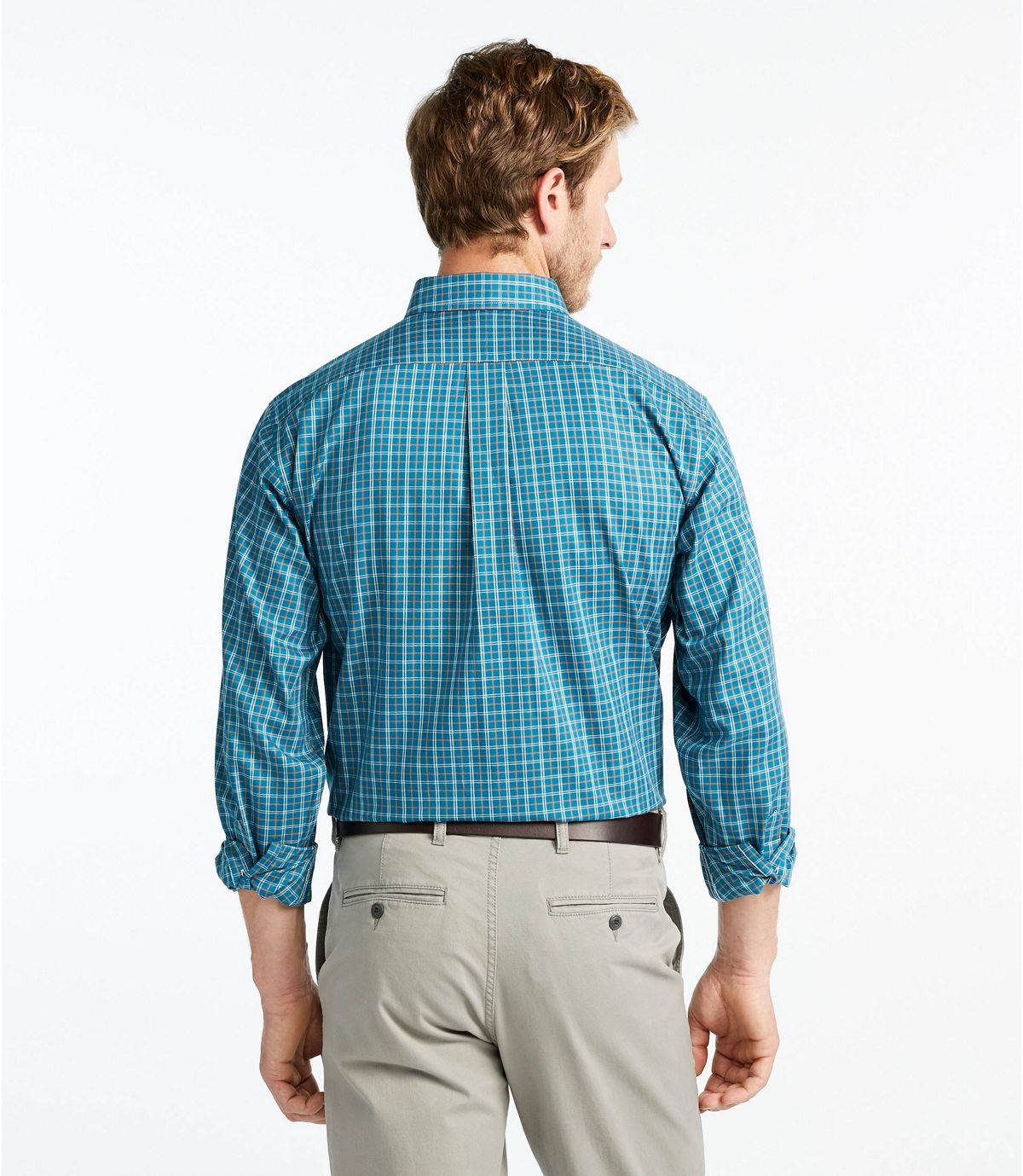 L.L.Bean Men's Wrinkle-Free Twill Sport Shirt, Traditional Fit Plaid