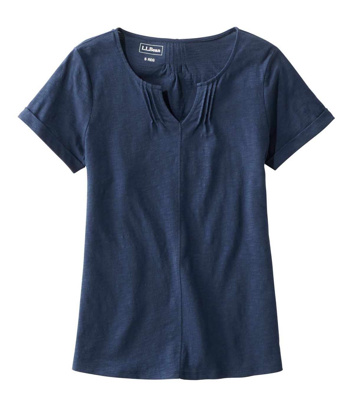 L.L.Bean Women's Organic Cotton Tee, Splitneck Short-Sleeve