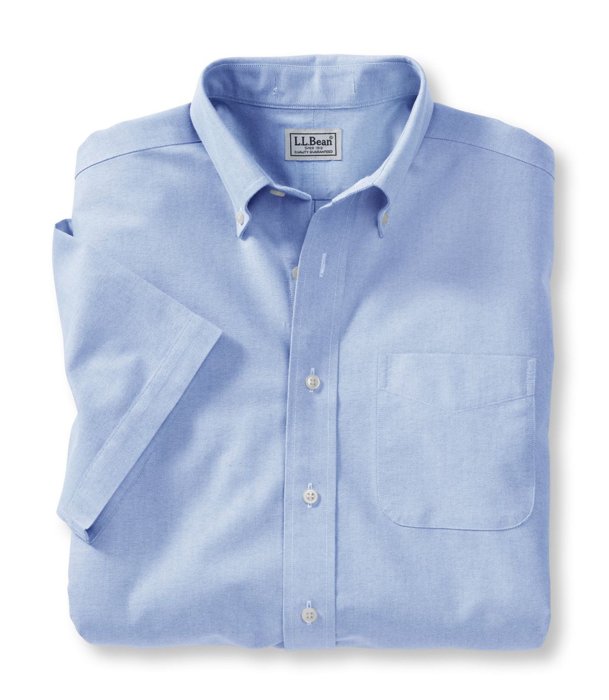 L.L.Bean Men's Wrinkle-Free Classic Oxford Cloth Shirt, Traditional Fit Short-Sleeve