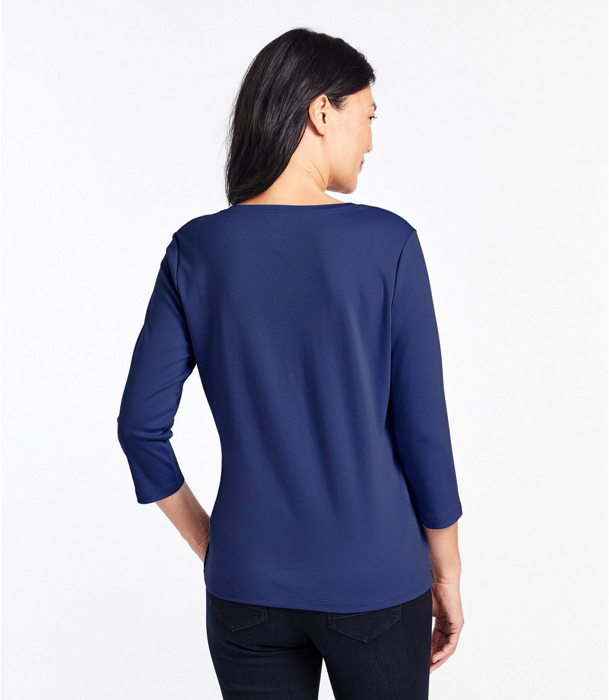 L.L.Bean Women's L.L.Bean V-Neck, Three-Quarter-Sleeve
