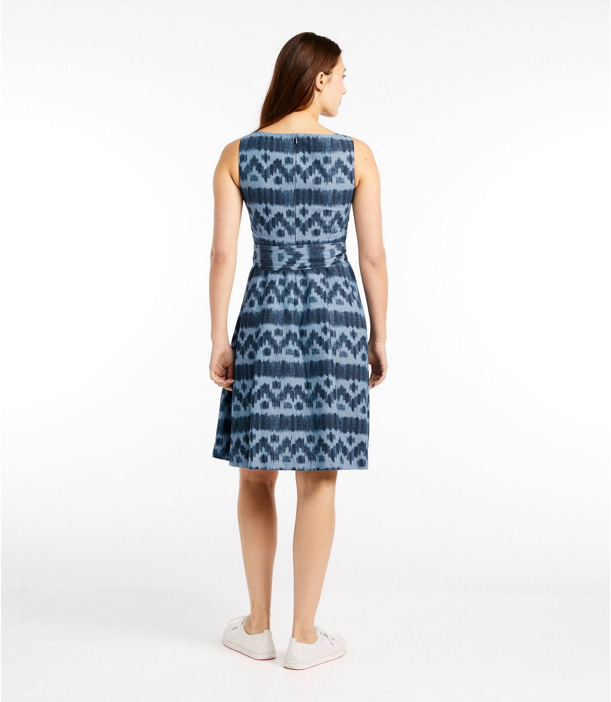 L.L.Bean Women's Signature Chambray Dress, Ikat Print