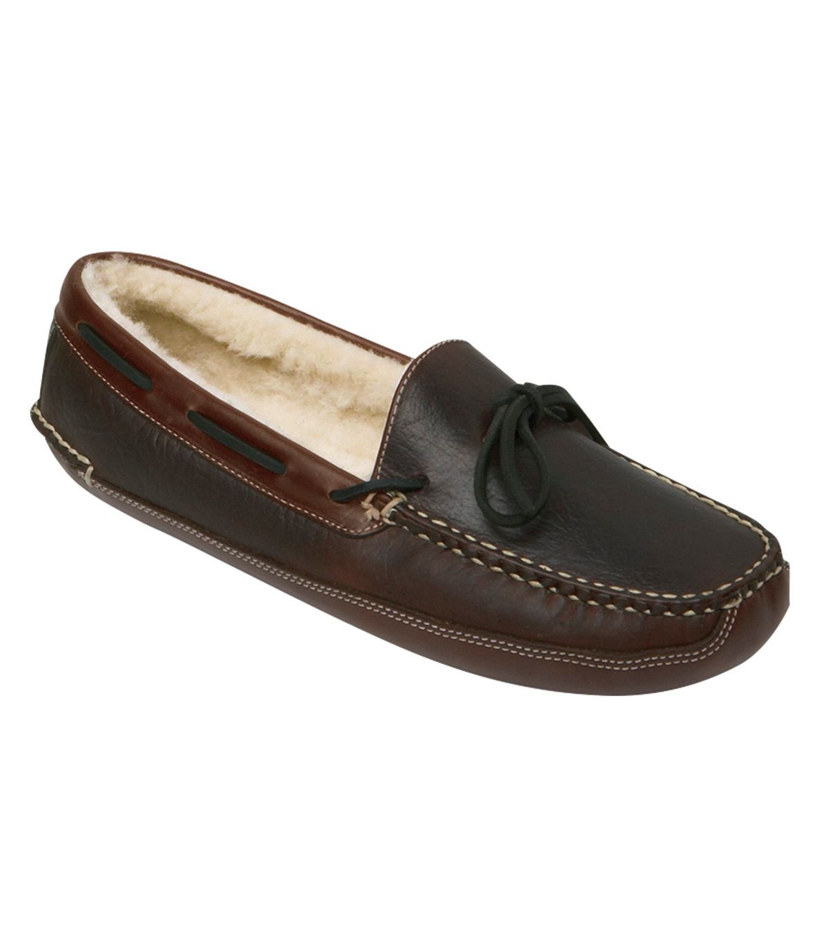 L.L.Bean Bison Double-Sole Slippers, Shearling-Lined