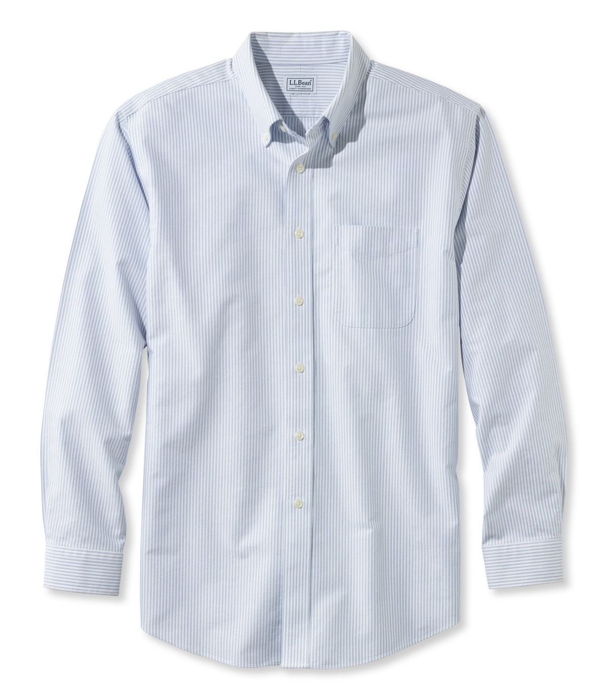 L.L.Bean Men's Wrinkle-Free Classic Oxford Cloth Shirt, Slightly Fitted University Stripe